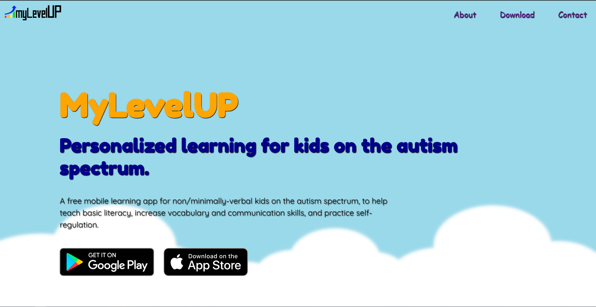 MyLevelUP app Website preview