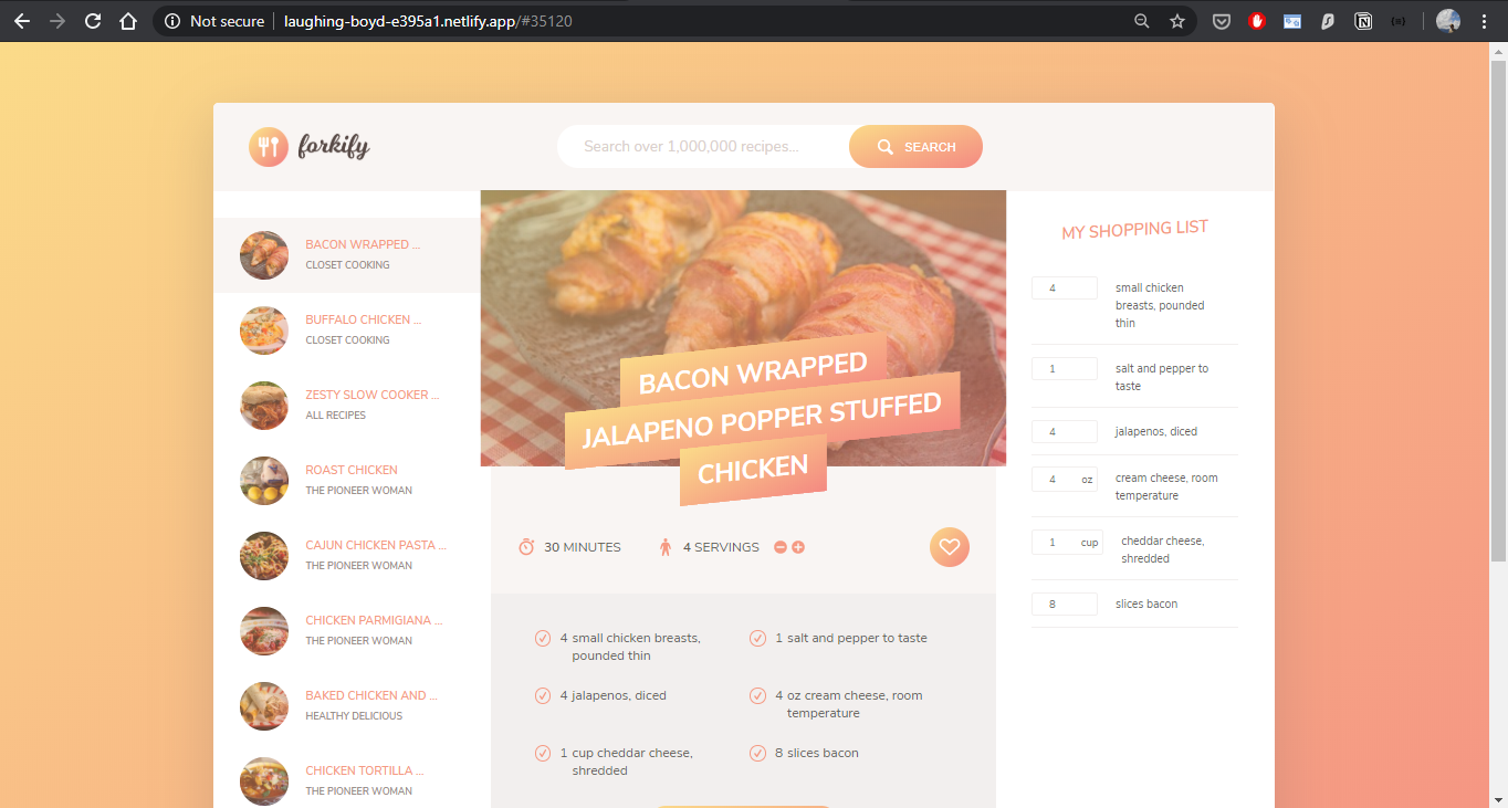 recipe app preview image